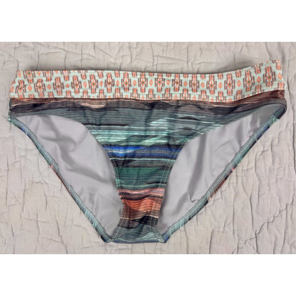 prAna Bikini Bottom, Swim, Granite Bonita, Medium, Southwestern, Excellent